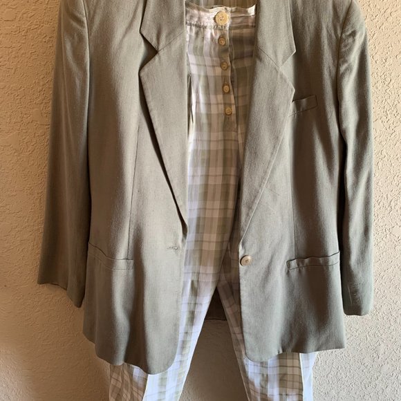 Celery Green Jacket (size 10) with celery plaid pants - Picture 2 of 4